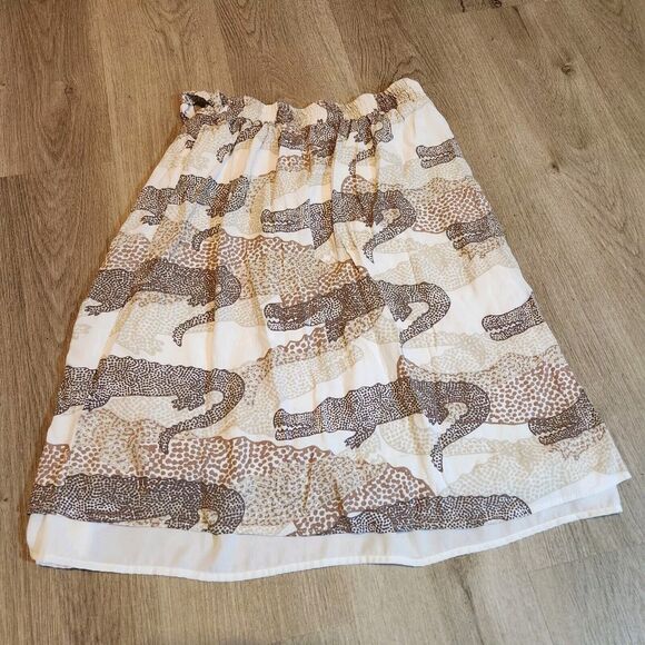 Anthropologie Porridge Getaway Printed Skirt Medium Alligator Pockets Zookeeper - Picture 2 of 7
